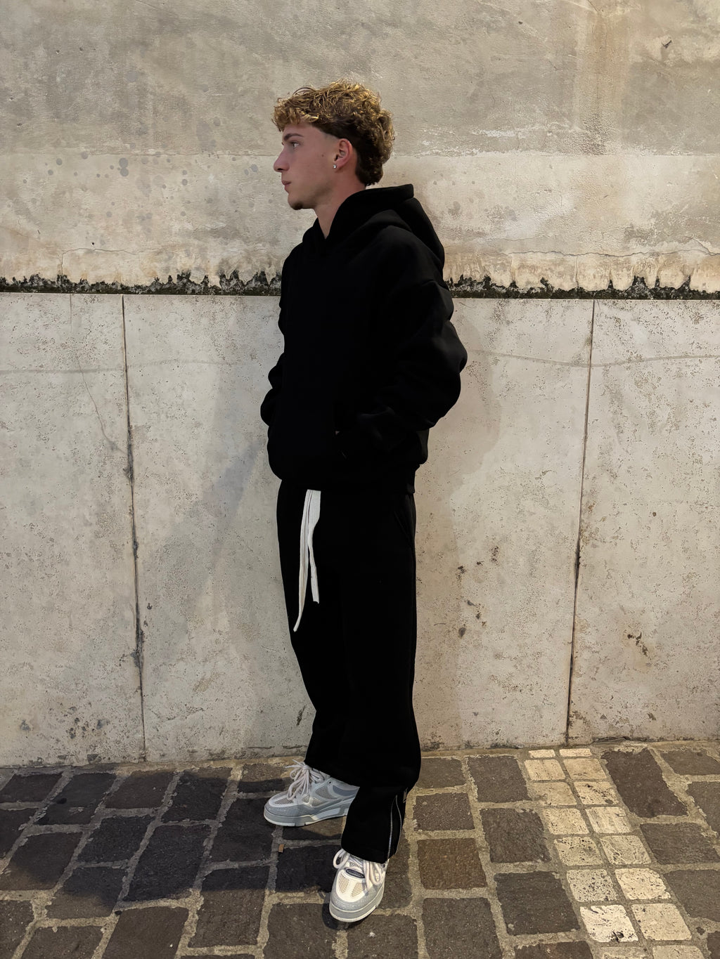 PANTALONE TUTA ZIP NERO