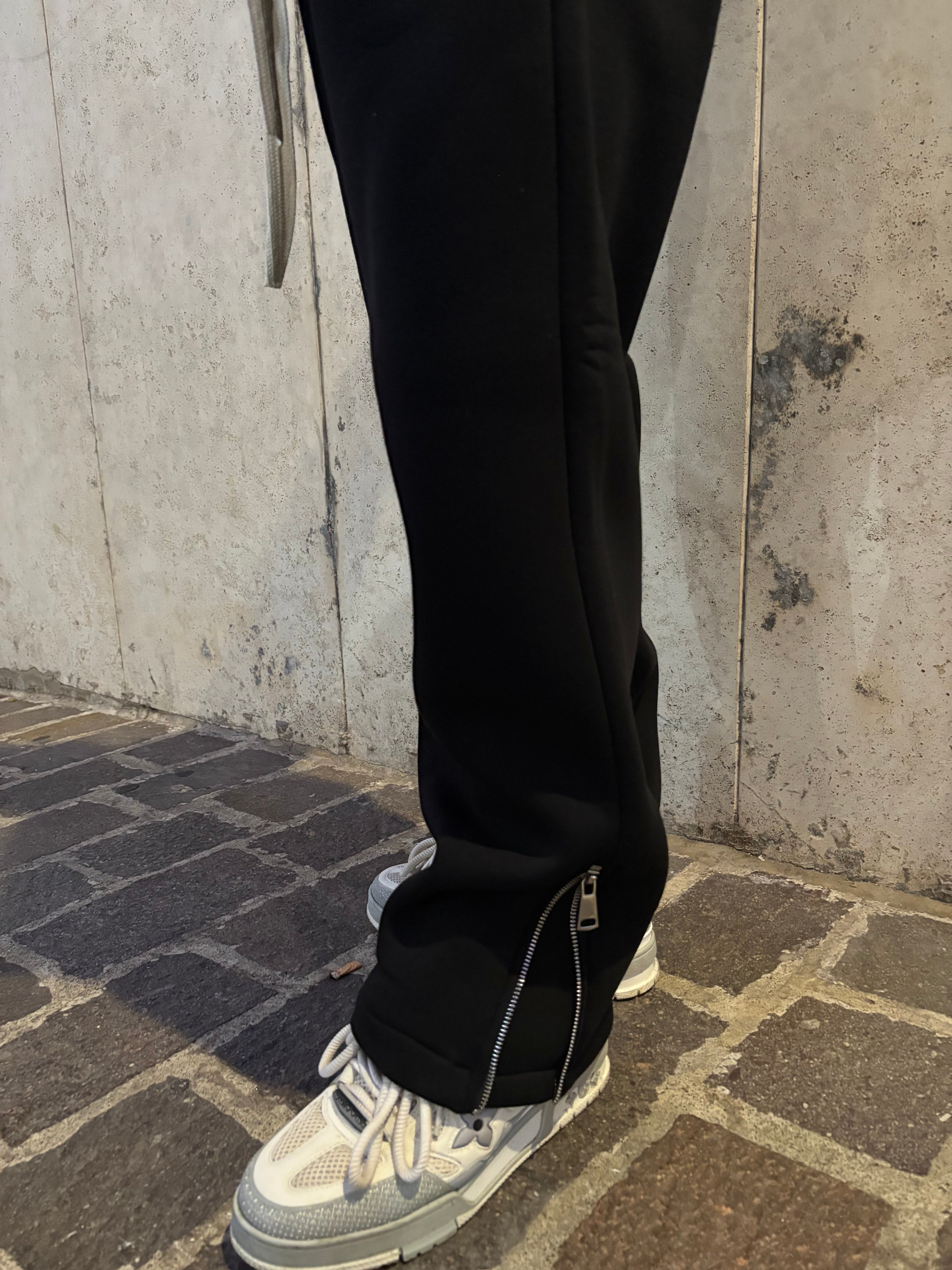 PANTALONE TUTA ZIP NERO