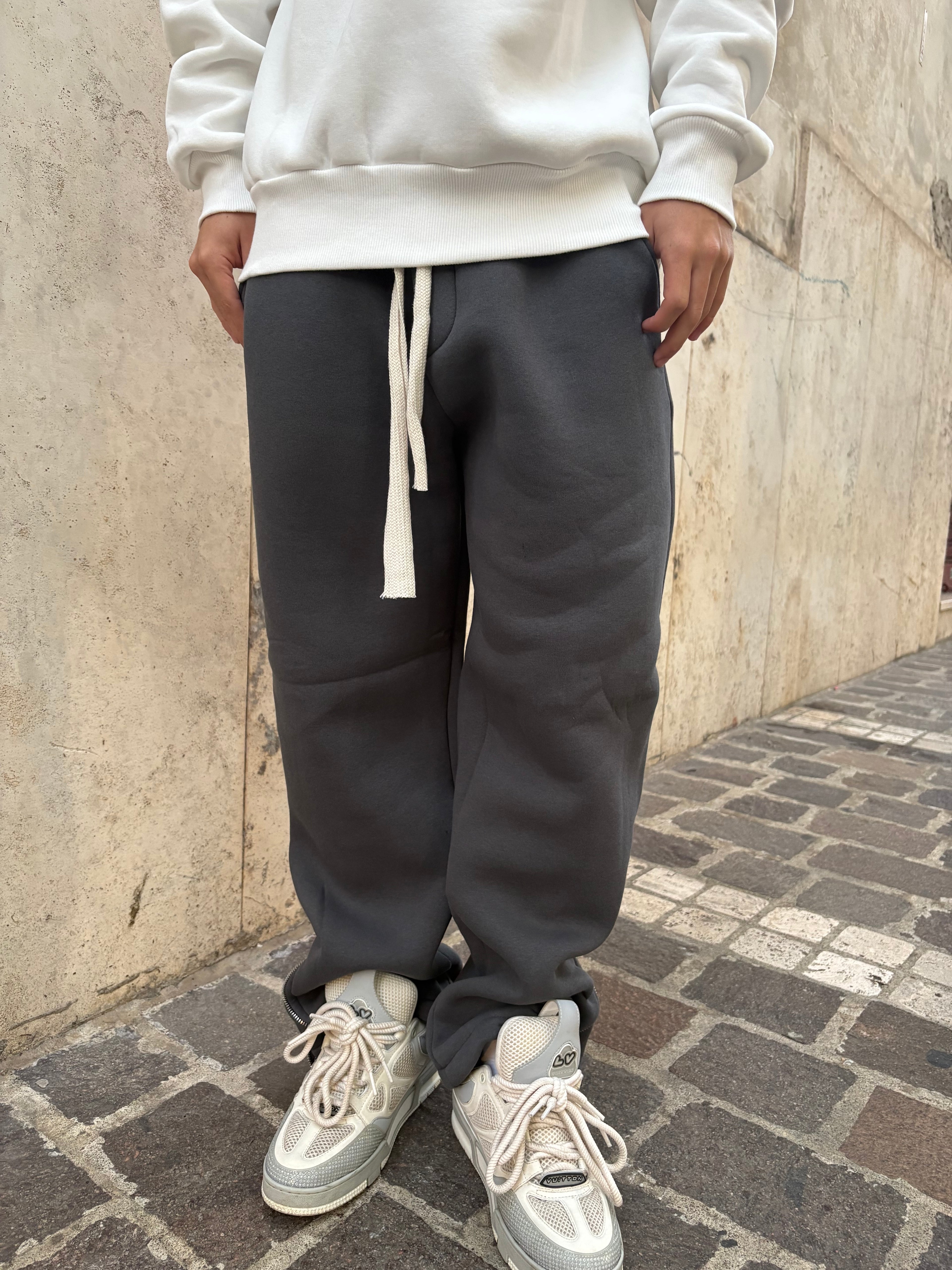PANTALONE TUTA ZIP GRIGIO