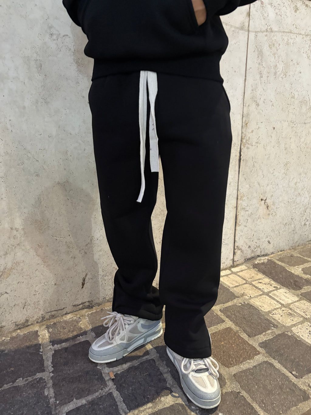 PANTALONE TUTA ZIP NERO