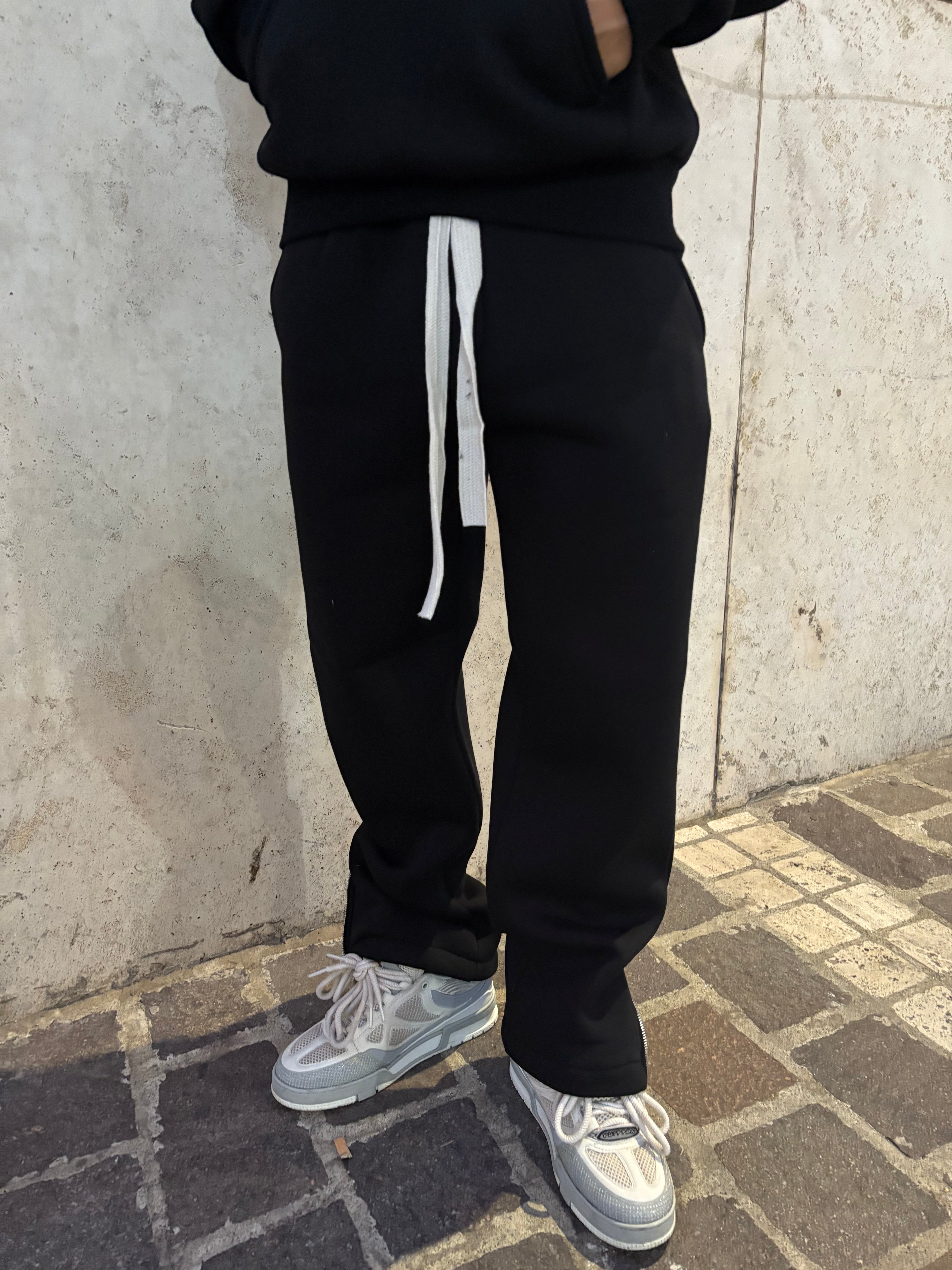 PANTALONE TUTA ZIP NERO